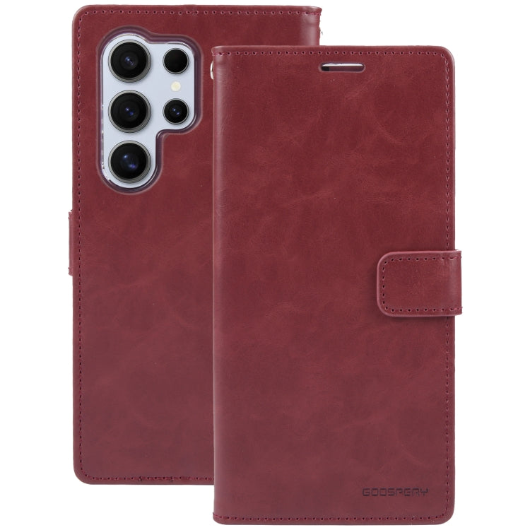 For Samsung Galaxy S24 Ultra 5G GOOSPERY BLUE MOON Crazy Horse Texture Leather Phone Case(Wine Red) - Galaxy S24 Ultra 5G Cases by GOOSPERY | Online Shopping UK | buy2fix