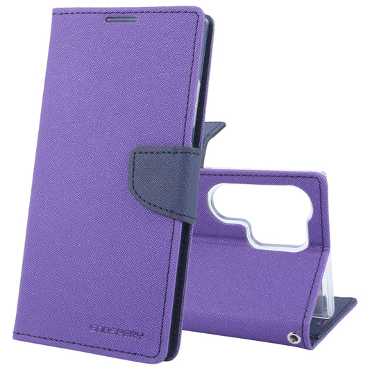 For Samsung Galaxy S24 Ultra 5G GOOSPERY FANCY DIARY Cross Texture Leather Phone Case(Purple) - Galaxy S24 Ultra 5G Cases by GOOSPERY | Online Shopping UK | buy2fix