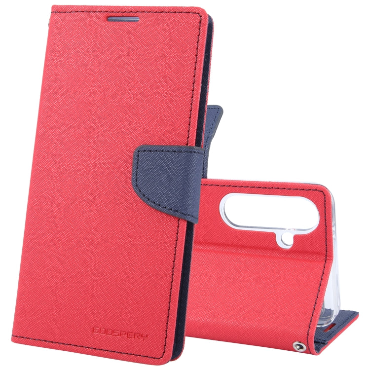 For Samsung Galaxy S24+ 5G GOOSPERY FANCY DIARY Cross Texture Leather Phone Case(Red) - Galaxy S24+ 5G Cases by GOOSPERY | Online Shopping UK | buy2fix