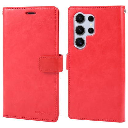 For Samsung Galaxy S24 Ultra 5G GOOSPERY MANSOOR DIARY 9 Card Slots Leather Phone Case(Red) - Galaxy S24 Ultra 5G Cases by GOOSPERY | Online Shopping UK | buy2fix