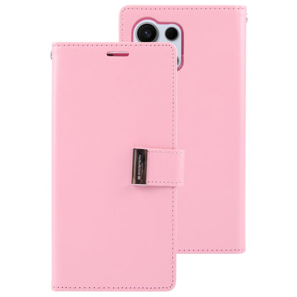 For Samsung Galaxy S24 Ultra 5G GOOSPERY RICH DIARY Crazy Horse Texture Leather Phone Case(Pink) - Galaxy S24 Ultra 5G Cases by GOOSPERY | Online Shopping UK | buy2fix