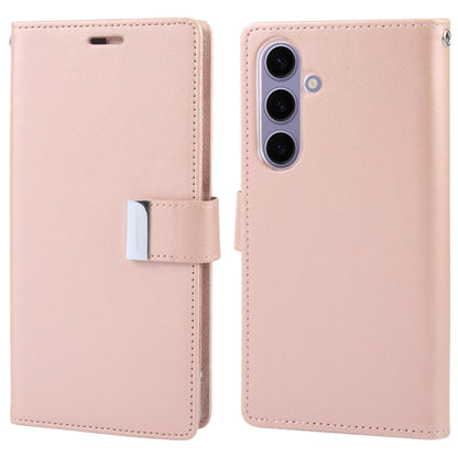 For Samsung Galaxy S24 5G GOOSPERY RICH DIARY Crazy Horse Texture Leather Phone Case(Rose Gold) - Galaxy S24 5G Cases by GOOSPERY | Online Shopping UK | buy2fix