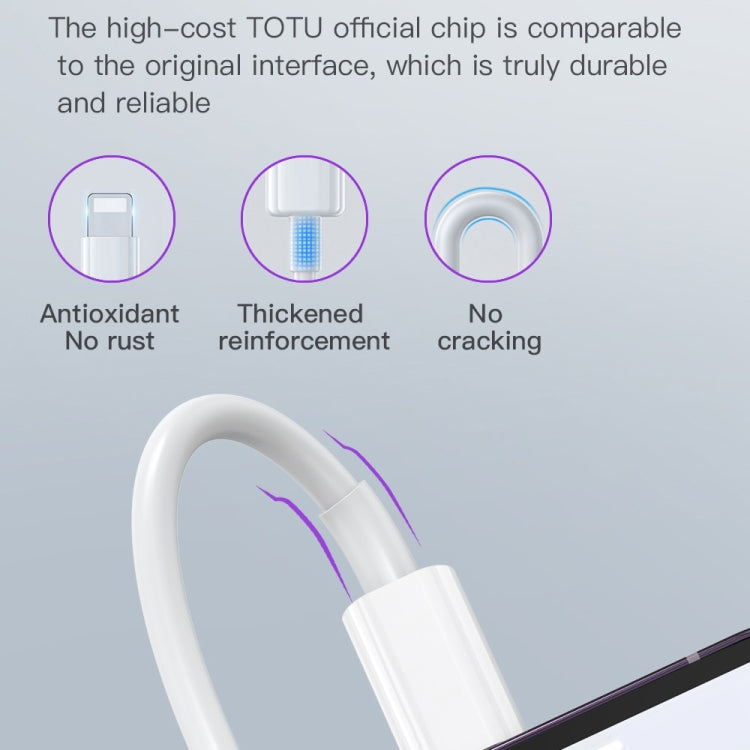 TOTU CB-1-T 25W USB to USB-C/Type-C Data Cable, Length: 1m(White) - USB-C & Type-C Cable by TOTUDESIGN | Online Shopping UK | buy2fix