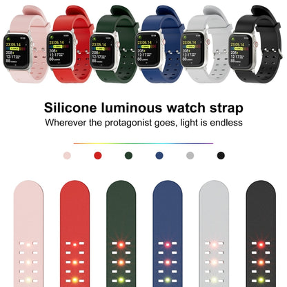 For Apple Watch Series 4 44mm Luminous Colorful Light Silicone Watch Band(Black) - Watch Bands by buy2fix | Online Shopping UK | buy2fix