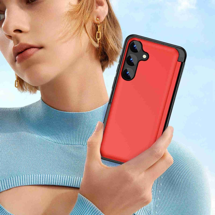 For Samsung Galaxy S21+ 5G 3 in 1 Flip Holder Phone Case(Red) - Galaxy S21+ 5G Cases by buy2fix | Online Shopping UK | buy2fix