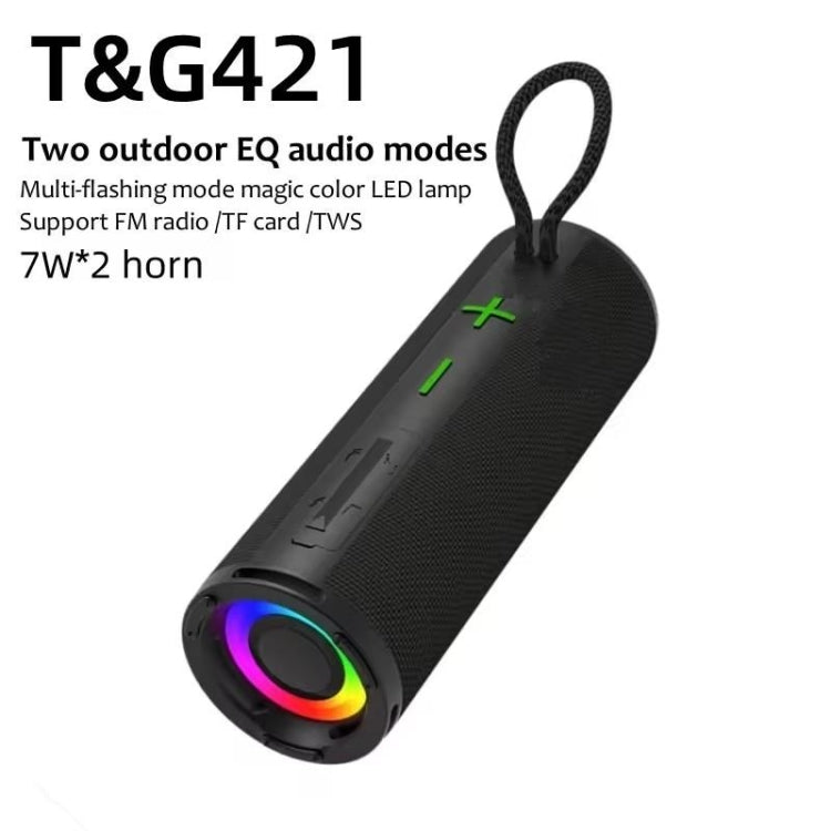 T&G TG-421 RGB BT Outdoor Waterproof Speakers(Purple) - Desktop Speaker by T&G | Online Shopping UK | buy2fix