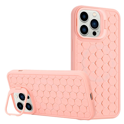 For iPhone 16 Pro Max Honeycomb Radiating Lens Holder Magsafe Phone Case(Pink) - iPhone 16 Pro Max Cases by buy2fix | Online Shopping UK | buy2fix