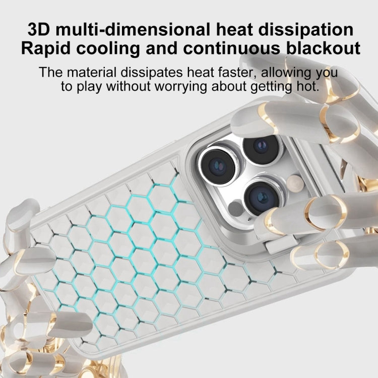 For iPhone 11 Pro Max Honeycomb Radiating Lens Holder Magsafe Phone Case(Grey) - iPhone 11 Pro Max Cases by buy2fix | Online Shopping UK | buy2fix