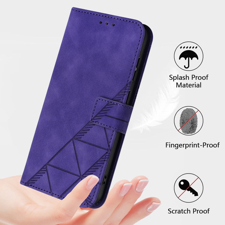 For Google Pixel 9 Pro XL Crossbody 3D Embossed Flip Leather Phone Case(Purple) - Google Cases by buy2fix | Online Shopping UK | buy2fix