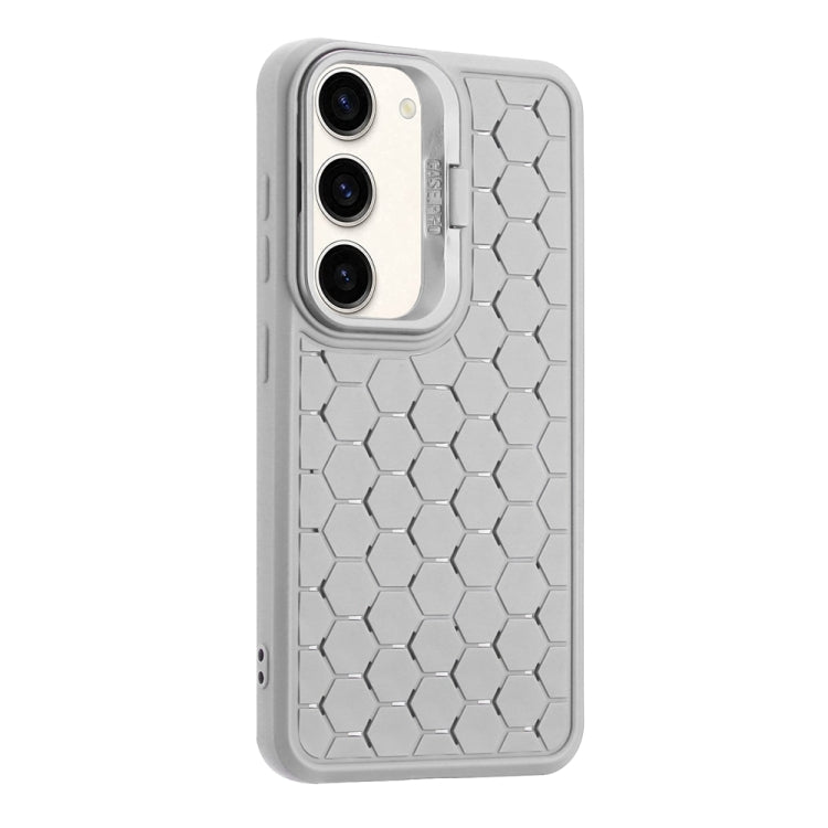 For Samsung Galaxy S23 5G Honeycomb Radiating Lens Holder Magsafe Phone Case(Grey) - Galaxy S23 5G Cases by buy2fix | Online Shopping UK | buy2fix