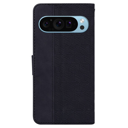 For Google Pixel 9 Pro 5G Geometric Embossed Leather Phone Case(Black) - Google Cases by buy2fix | Online Shopping UK | buy2fix