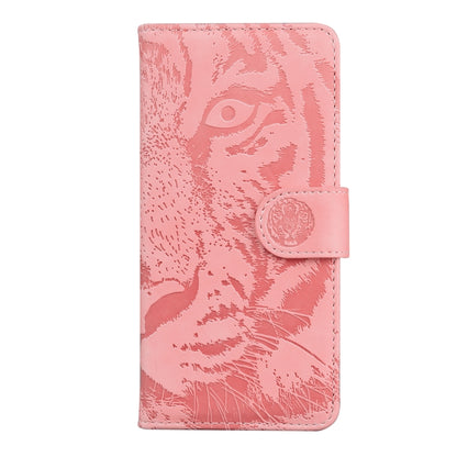 For Google Pixel 9 Tiger Embossing Pattern Flip Leather Phone Case(Pink) - Google Cases by buy2fix | Online Shopping UK | buy2fix