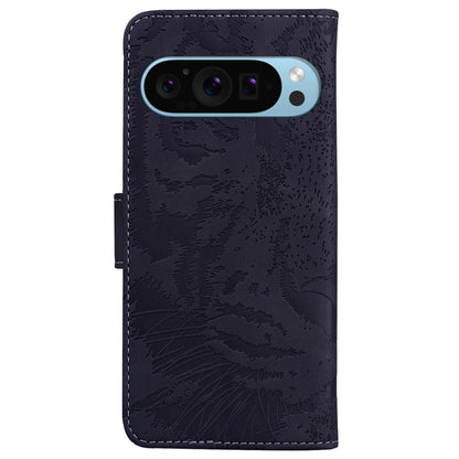 For Google Pixel 9 Pro 5G Tiger Embossing Pattern Flip Leather Phone Case(Black) - Google Cases by buy2fix | Online Shopping UK | buy2fix