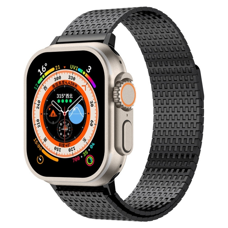 For Apple Watch Series 9 41mm Milanese Loop Magnetic Clasp Stainless Steel Watch Band(Black) - Watch Bands by buy2fix | Online Shopping UK | buy2fix