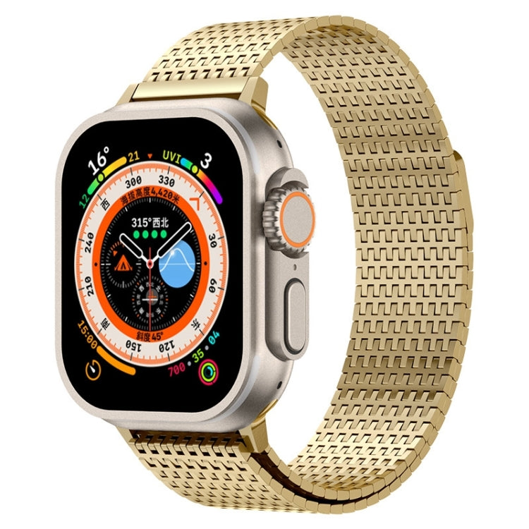 For Apple Watch Ultra 49mm Milanese Loop Magnetic Clasp Stainless Steel Watch Band(Gold) - Watch Bands by buy2fix | Online Shopping UK | buy2fix