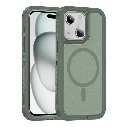 For iPhone 15 Plus / 14 Plus Guard Magsafe Magnetic Ring Matte Phone Case(Green) - iPhone 15 Plus Cases by buy2fix | Online Shopping UK | buy2fix