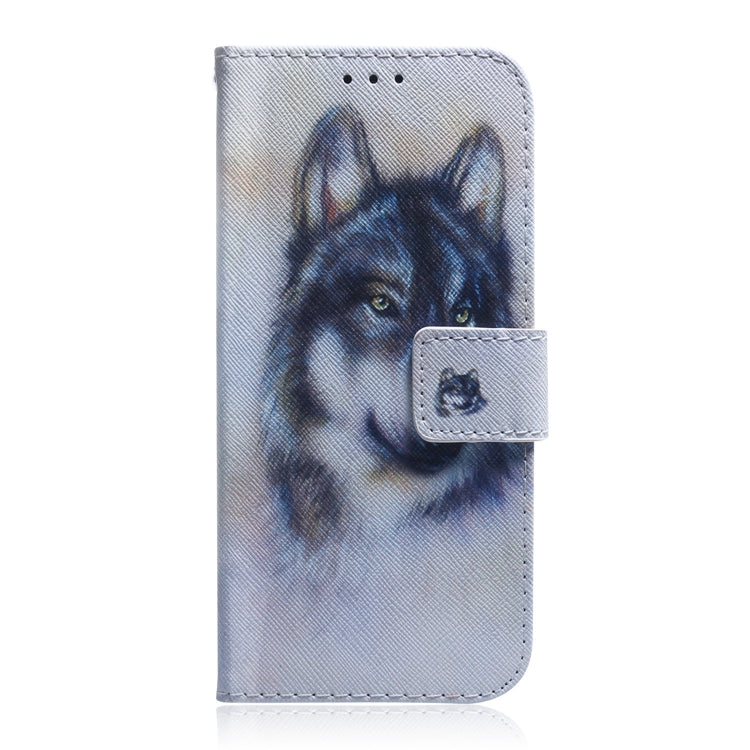 For Google Pixel 9 Pro Coloured Drawing Flip Leather Phone Case(White Wolf) - Google Cases by buy2fix | Online Shopping UK | buy2fix