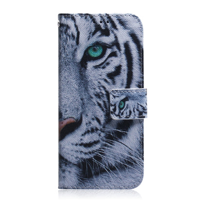 For Google Pixel 9 Coloured Drawing Flip Leather Phone Case(Tiger) - Google Cases by buy2fix | Online Shopping UK | buy2fix