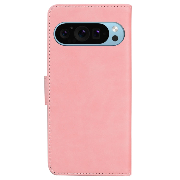 For Google Pixel 9 Pro Skin Feel Pure Color Flip Leather Phone Case(Pink) - Google Cases by buy2fix | Online Shopping UK | buy2fix