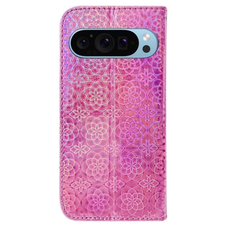 For Google Pixel 9 Colorful Magnetic Buckle Leather Phone Case(Pink) - Google Cases by buy2fix | Online Shopping UK | buy2fix