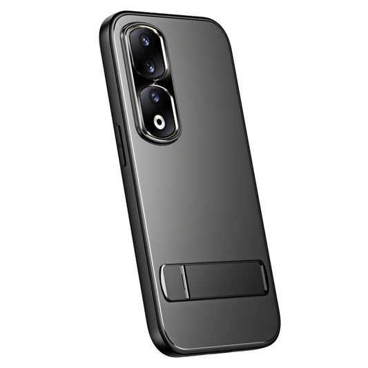 For Honor 90 Pro R-JUST RJ-61 Electroplating Frosted TPU + PC Phone Case with Holder(Grey) - Honor Cases by R-JUST | Online Shopping UK | buy2fix