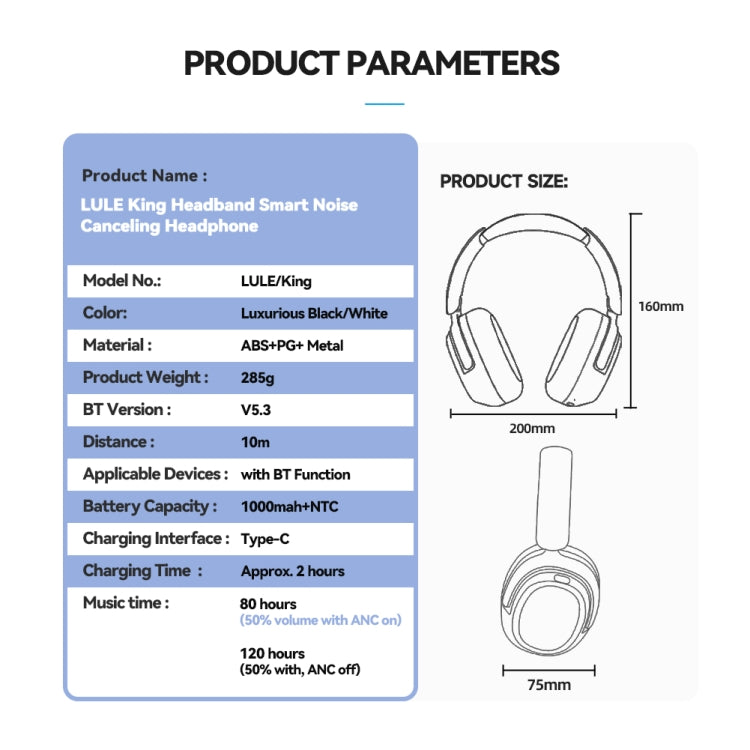 Eking ANC Noise Canceling Wireless Gaming Low Latency Headband Wireless Bluetooth Headphones, Without 2.4G(White) - Headset & Headphone by buy2fix | Online Shopping UK | buy2fix