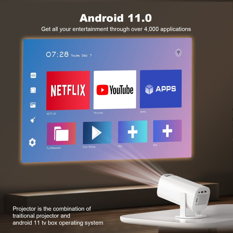 GXMO P30 Android 11 OS HD Portable WiFi Projector, Plug Type:AU Plug(White) - Mini Projector by GXMO | Online Shopping UK | buy2fix