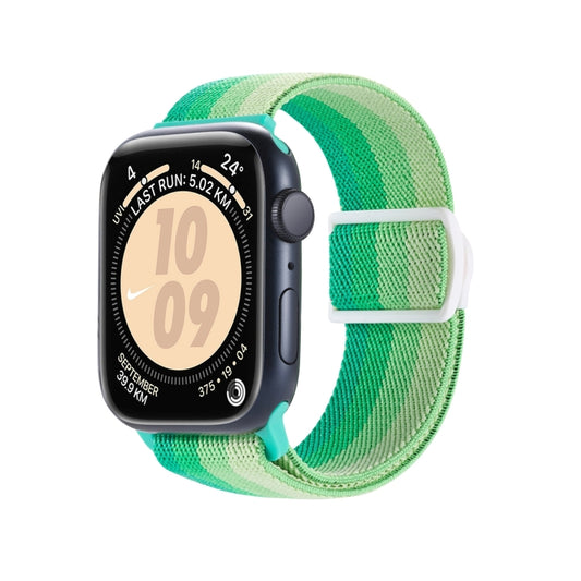 For Apple Watch Ultra 2 49mm Carbon Fiber Texture Snap Buckle Nylon Watch Band(Gradient Green) - Watch Bands by buy2fix | Online Shopping UK | buy2fix