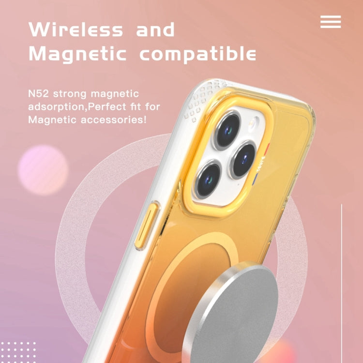 For iPhone 15 TGVIS Aurora Series MagSafe Magnetic Phone Case(Gradient Orange) - iPhone 15 Cases by TGVIS | Online Shopping UK | buy2fix