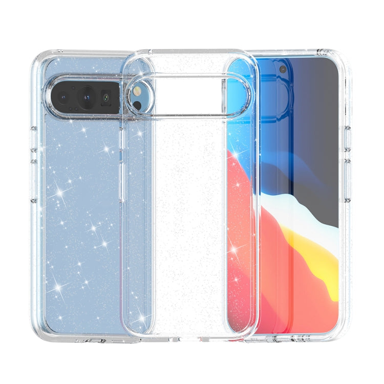 For ?Google Pixel 9 Pro Terminator Style Shockproof Phone Case(Glitter White) - Google Cases by buy2fix | Online Shopping UK | buy2fix