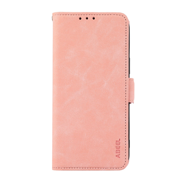 For iPhone 16 Plus ABEEL Frosted Magnetic RFID Leather Phone Case(Pink) - iPhone 16 Plus Cases by buy2fix | Online Shopping UK | buy2fix