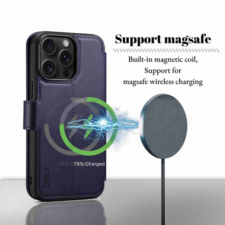 For iPhone 15 Plus / 14 Plus ESEBLE E1 Nappa Texture MagSafe Holder Leather Phone Case(Dark Blue) - iPhone 14 Plus Cases by ESEBLE | Online Shopping UK | buy2fix