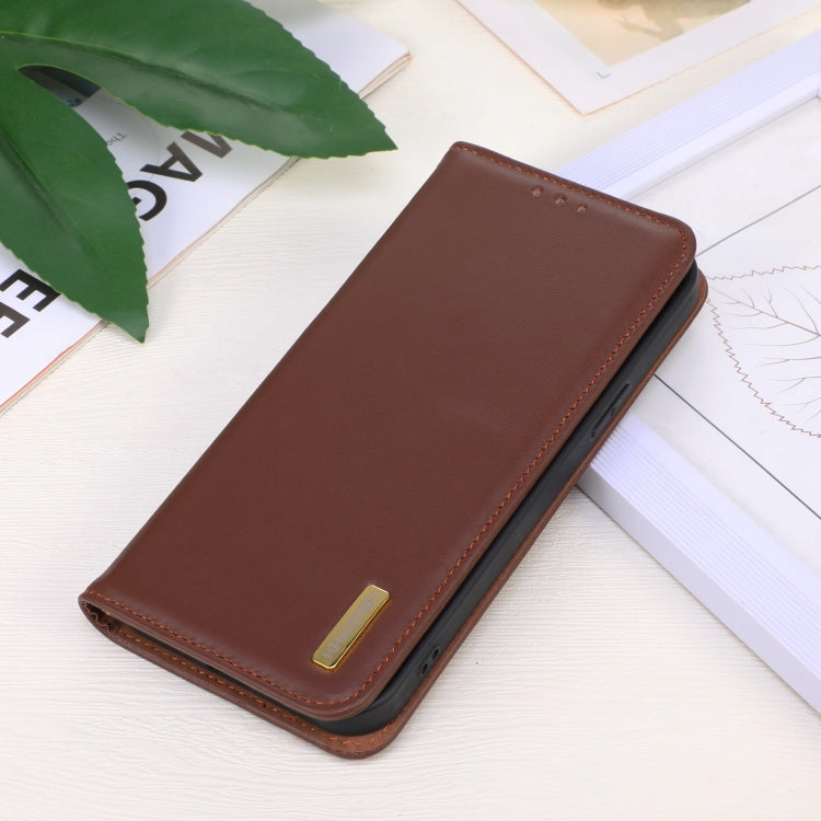 For Google Pixel 9 KHAZNEH Nappa Top Layer Cowhide Leather Phone Case(Brown) - Google Cases by buy2fix | Online Shopping UK | buy2fix