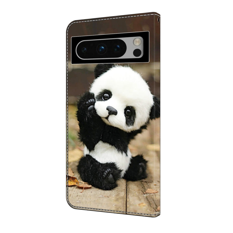 For Google Pixel 9 Crystal Painted Leather Phone case(Panda) - Google Cases by buy2fix | Online Shopping UK | buy2fix