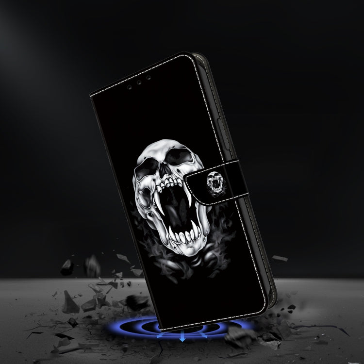 For Google Pixel 9 Pro Crystal Painted Leather Phone case(Skull) - Google Cases by buy2fix | Online Shopping UK | buy2fix