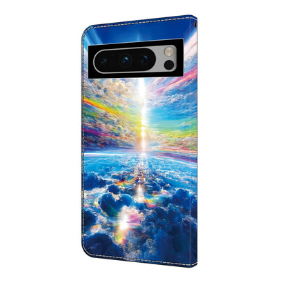 For Google Pixel 9 Pro Crystal Painted Leather Phone case(Colorful Sky) - Google Cases by buy2fix | Online Shopping UK | buy2fix