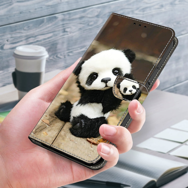 For Google Pixel 9 Pro Crystal Painted Leather Phone case(Panda) - Google Cases by buy2fix | Online Shopping UK | buy2fix