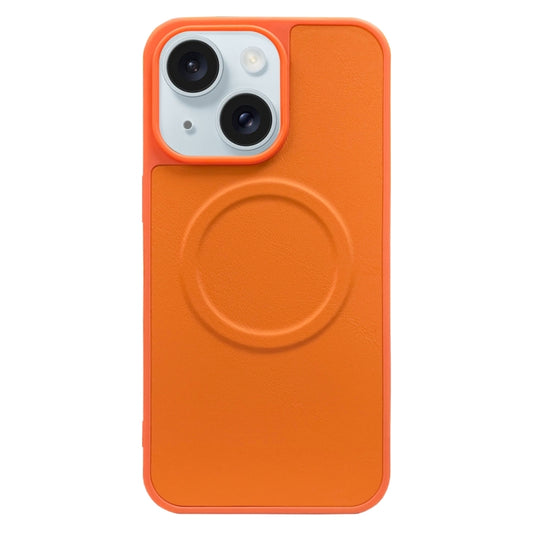 For iPhone 15 Plus 2 in 1 MagSafe Magnetic Silicone Leather Phone Case(Orange) - iPhone 15 Plus Cases by buy2fix | Online Shopping UK | buy2fix