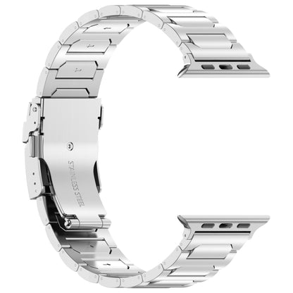 For Apple Watch SE 2023 44mm I-Shaped Titanium Metal Watch Band(Silver) - Watch Bands by buy2fix | Online Shopping UK | buy2fix