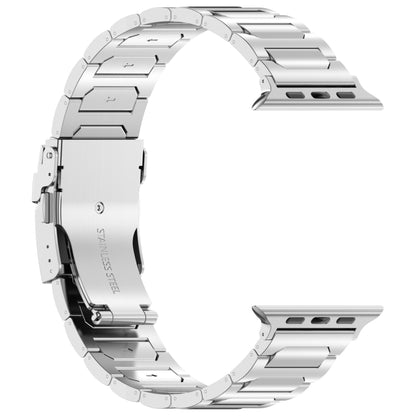 For Apple Watch Series 3 42mm I-Shaped Titanium Metal Watch Band(Mirror Silver) - Watch Bands by buy2fix | Online Shopping UK | buy2fix