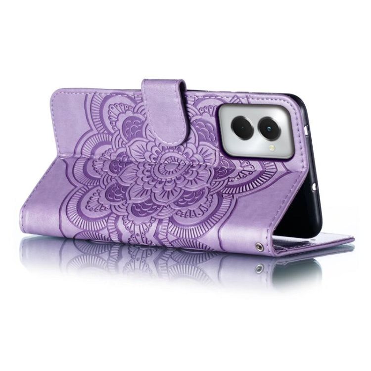 For Motorola Moto G Power 5G 2024 Sun Mandala Embossing Pattern Phone Leather Case(Purple) - Motorola Cases by buy2fix | Online Shopping UK | buy2fix