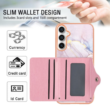 For Samsung Galaxy S23 FE 5G Marble Pattern IMD Card Slot Phone Case(Rose Gold) - Galaxy S23 FE 5G Cases by buy2fix | Online Shopping UK | buy2fix