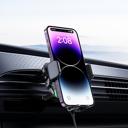 hoco HW10 Jenny Three-axis Linkage Wireless Fast Charging Car Air Outlet Holder(Black) - Wireless Charger Holders by hoco | Online Shopping UK | buy2fix