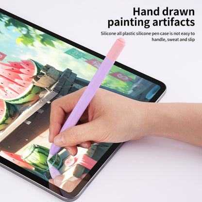 For Apple Pencil (USB-C) Double Cap Contrasting Color Silicone Protective Case(Lavender Grey) - Pencil Accessories by buy2fix | Online Shopping UK | buy2fix