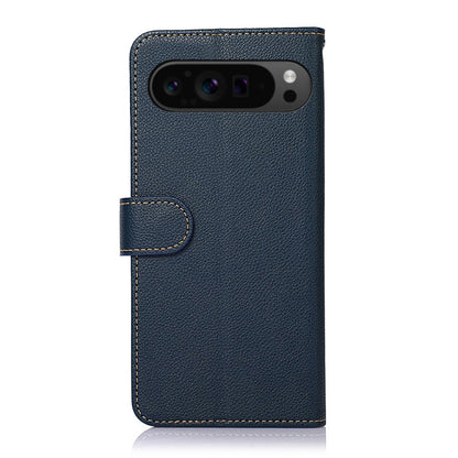 For Google Pixel 9 KHAZNEH Litchi Texture Leather RFID Phone Case(Blue) - Google Cases by buy2fix | Online Shopping UK | buy2fix