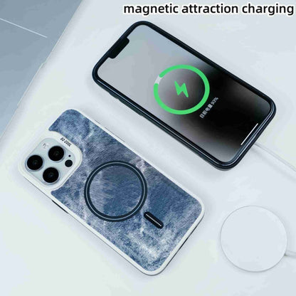 For iPhone 12 Contrast Color Denim MagSafe Magnetic Phone Case(Yellow Green) - iPhone 12 / 12 Pro Cases by buy2fix | Online Shopping UK | buy2fix