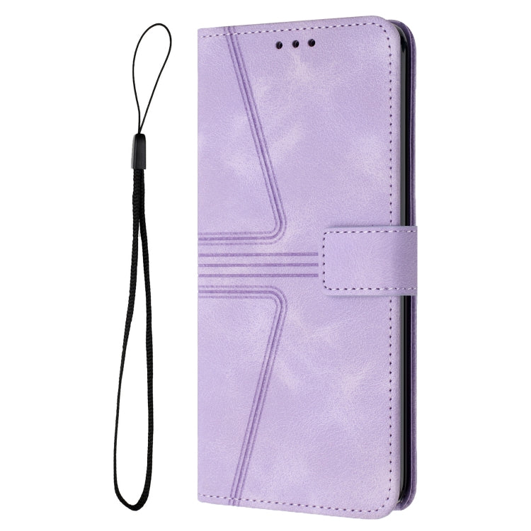 For iPhone 16 Plus Triangle Solid Color Leather Phone Case(Purple) - iPhone 16 Plus Cases by buy2fix | Online Shopping UK | buy2fix