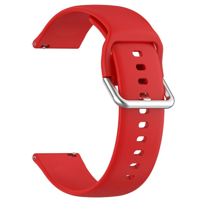 For CMF Watch Pro D395 22mm Solid Color Silver Buckle Silicone Watch Band, Size:L(Red) - Watch Bands by buy2fix | Online Shopping UK | buy2fix