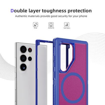 For Samsung Galaxy S24 5G Guard Magsafe Magnetic Frosted Phone Case(Blue+Rose Red) - Galaxy S24 5G Cases by buy2fix | Online Shopping UK | buy2fix