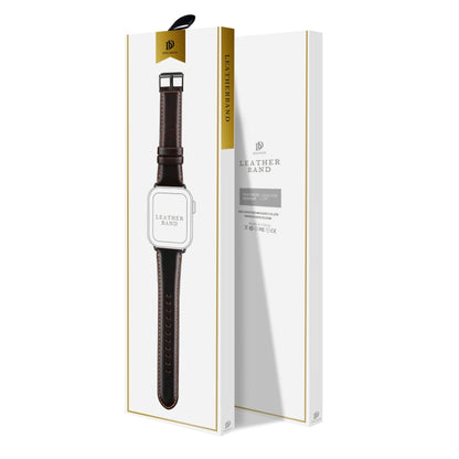 For Apple Watch Series 6 40mm DUX DUCIS Business Genuine Leather Watch Strap(Coffee) - Watch Bands by DUX DUCIS | Online Shopping UK | buy2fix